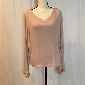 Caslon Pink Ribbed Blouse